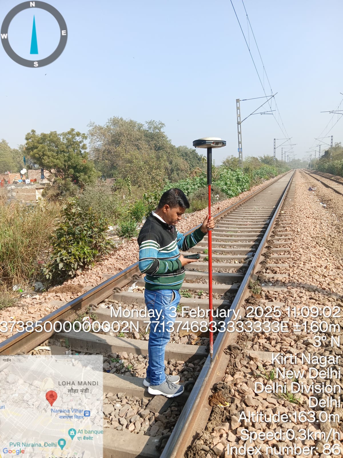 Topographic survey of Railway Track Delhi